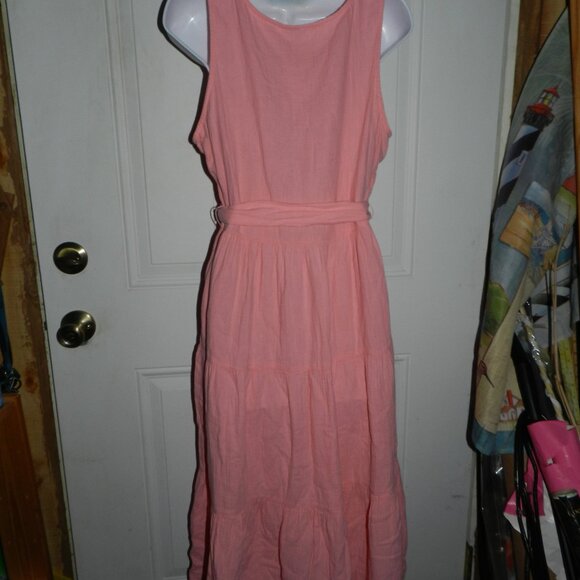 J.Crew Factory $110 Belted Gauze Midi Dress in Pink Size 10 🆕FAST⌚📦🏃🏻💨⚡🚚 - Picture 10 of 14